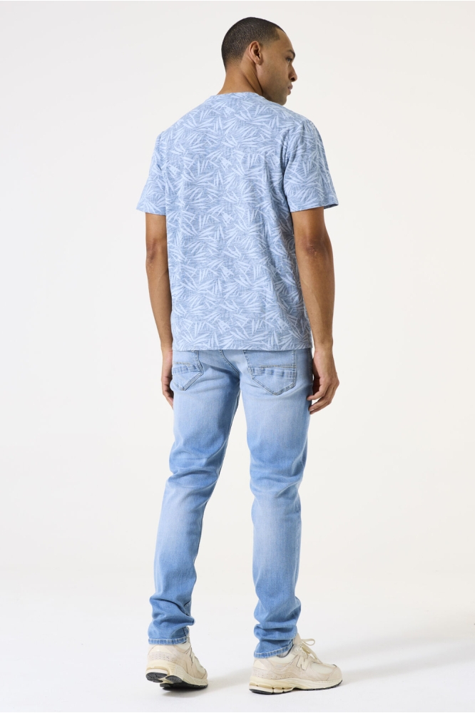 T SHIRT MET PRINT E51210 1863 DUSTY BLUE